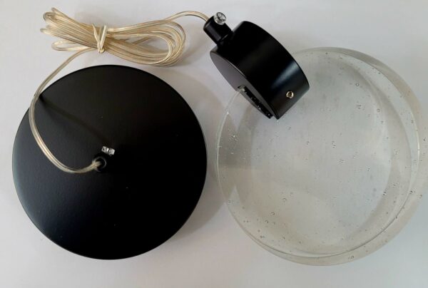 Pendente Lua De Cristal Vidro Com Bolhas - Fume - Imagem 5