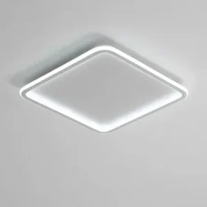 Luminaria Plafon Quadrado Teto Minimalista 1 Anel Branco