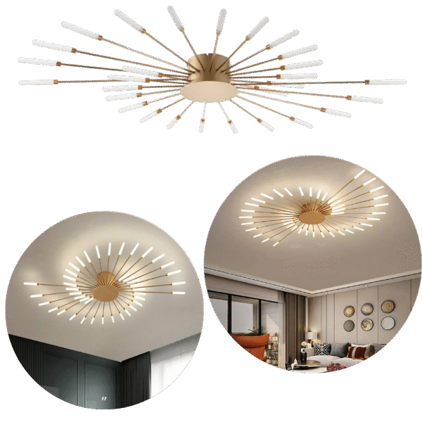 Lustre Girassol Led Espiral Teto 3500k Bivolt Iluminação