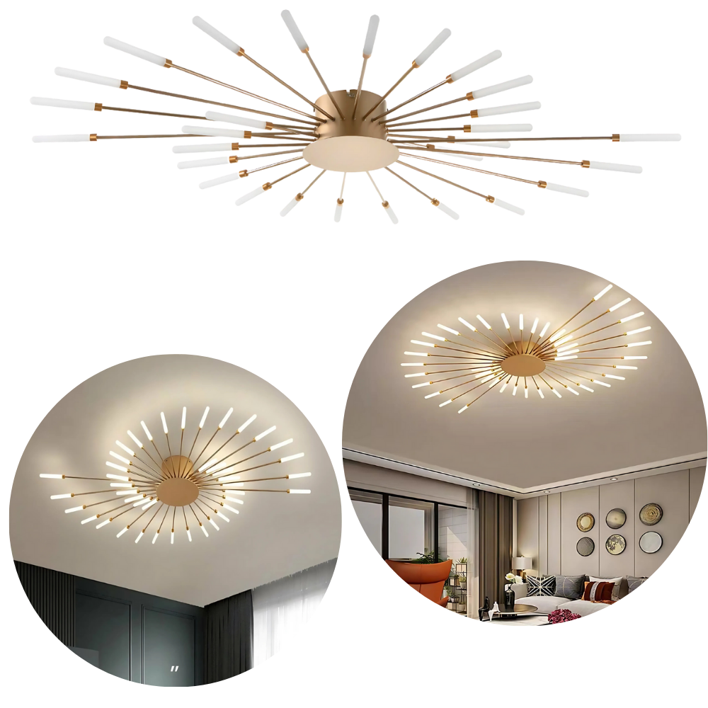 Lustre Girassol Led Espiral Teto 3500k Bivolt Iluminação