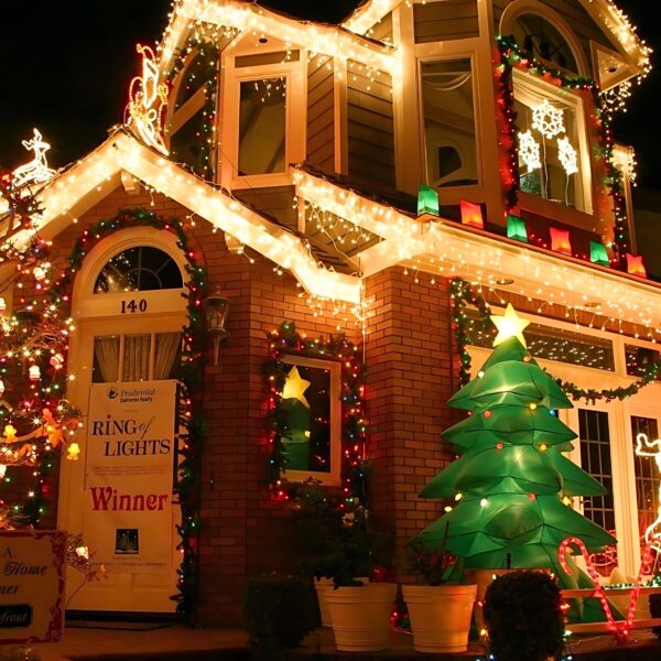Cascata Natal Pisca cortina 400Leds Fixo 110v ou 220v C/emenda Macho/Femea - Imagem 14