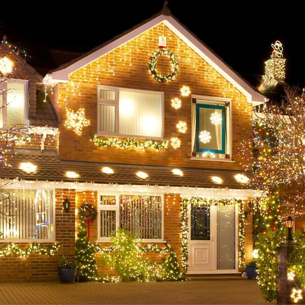 Cascata Natal Pisca cortina 400Leds Fixo 110v ou 220v C/emenda Macho/Femea - Imagem 12