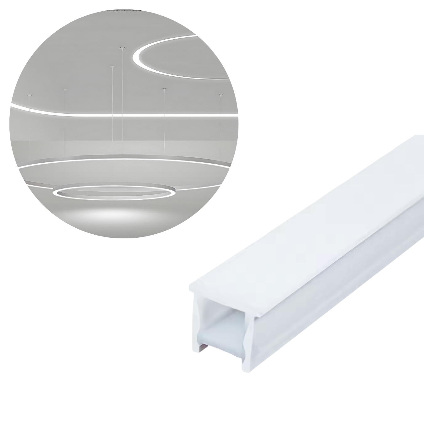Perfil Led 10 metros Embutir Flexivel 30x10 Iluminação Direcional