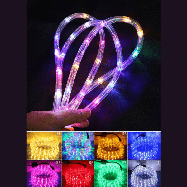 Mangueira De Led Redonda 100metros+10 Conectores Natalina 11mm 24leds/metro - Imagem 2