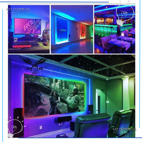 Mangueira Fita Ultra Led 100 metros + controladora 5050 Achatada RGB Colorida 220v - Imagem 5