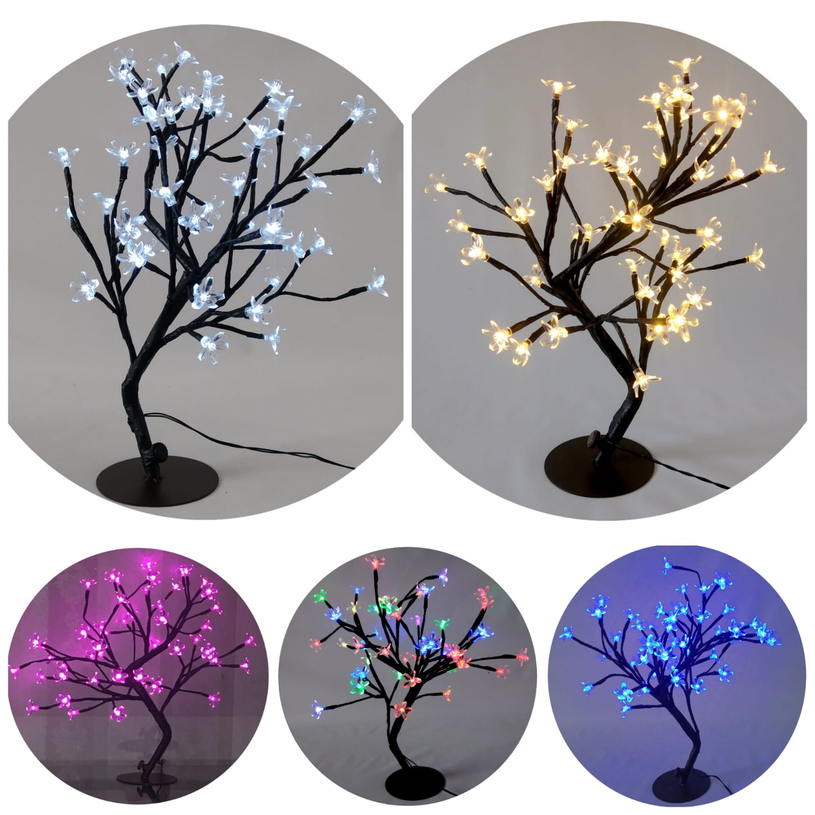 Luminaria Arvore Cerejeira Leds Abajur Flor 48Leds Bivolt