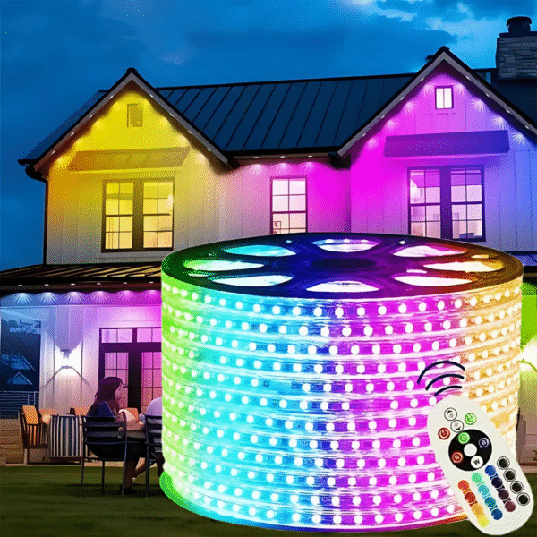 Mangueira Fita Ultra Led 100 metros + controladora 5050 Achatada RGB Colorida 220v - Imagem 2
