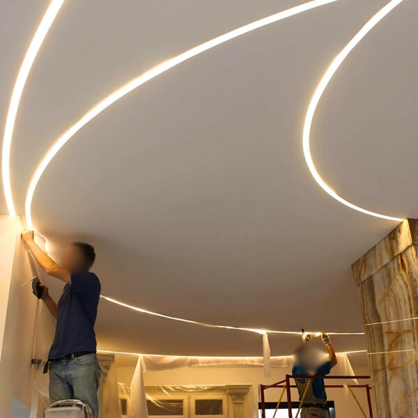 Perfil Led 10 metros Embutir Flexivel 30x10 Iluminação Direcional - Imagem 7