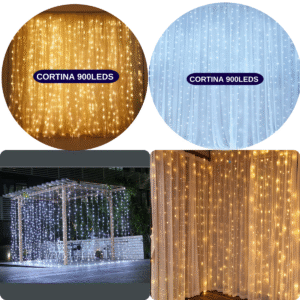 Cortina Luzes Led Casamento 4mx3m 900leds Branco Quente - Branco Frio 110v ou 220v