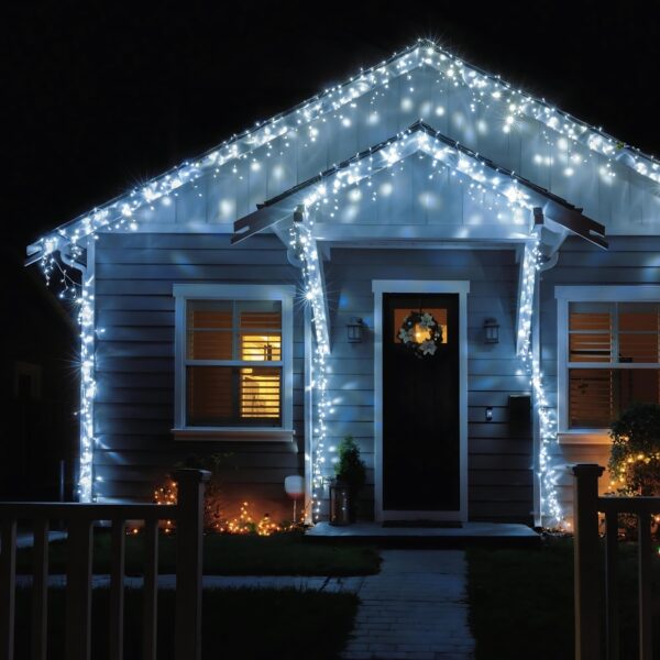 Cascata Natal Pisca cortina 400Leds Fixo 110v ou 220v C/emenda Macho/Femea - Imagem 3