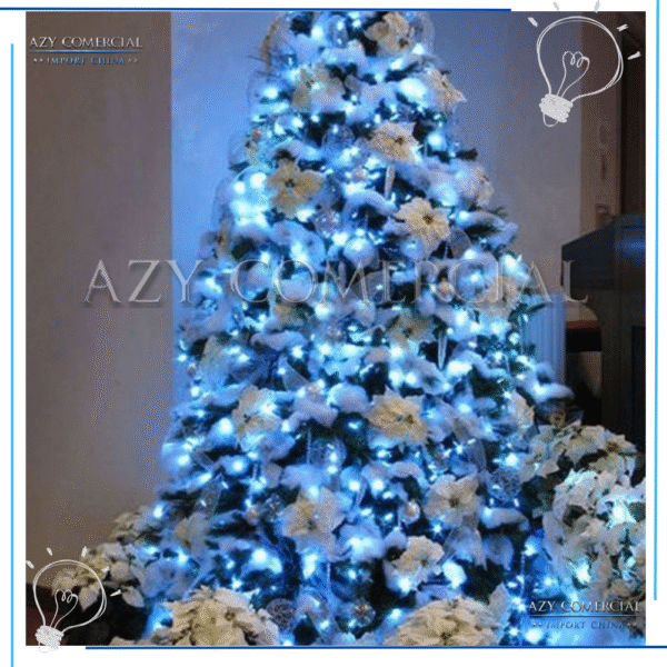 Pisca-pisca De Natal Cordão Led 100Leds 8função 10metros Fio verde ou Transparente - Imagem 2