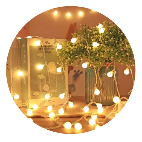 Pisca Cordão 40 Leds Morno Amarelo Bola Decoração Casamento