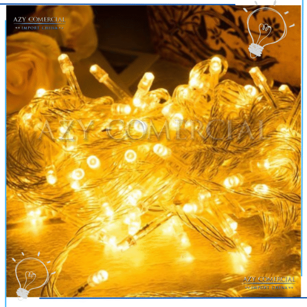 Pisca-pisca De Natal Cordão Led 100Leds 8função 10metros Fio verde ou Transparente - Imagem 5
