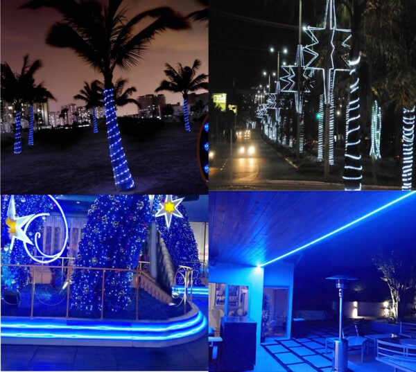 Mangueira De Led Redonda 100metros+10 Conectores Natalina 11mm 24leds/metro - Imagem 6