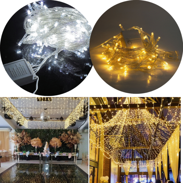 Pisca-pisca De Natal Cordão Led 100Leds 8função 10metros Fio verde ou Transparente