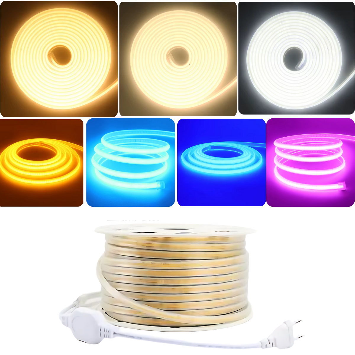 Mangueira Led Cob 100 metros+5conectores 220v 288l/m 18w/m Super led