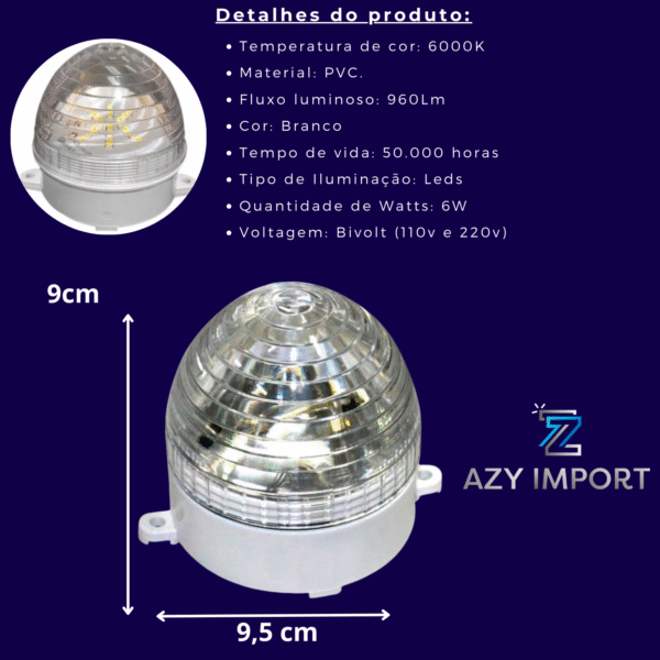 Lampada Estrobo Flash Redondo / Flash 6w 110v ou 220v - Imagem 2