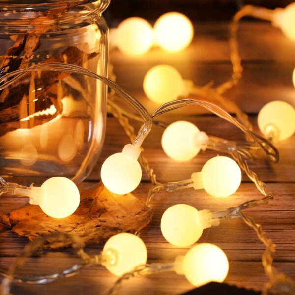 Pisca Cordão 40 Leds Morno Amarelo Bola Decoração Casamento - Imagem 5