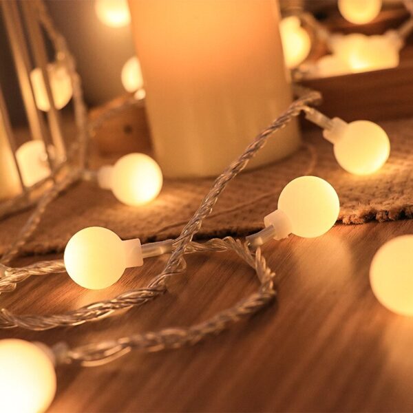 Pisca Cordão 40 Leds Morno Amarelo Bola Decoração Casamento - Imagem 6