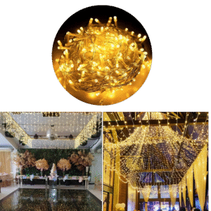 Cordão Natal Led Fixo 100 Leds 10 metros emenda Macho/femea Fio Transparente