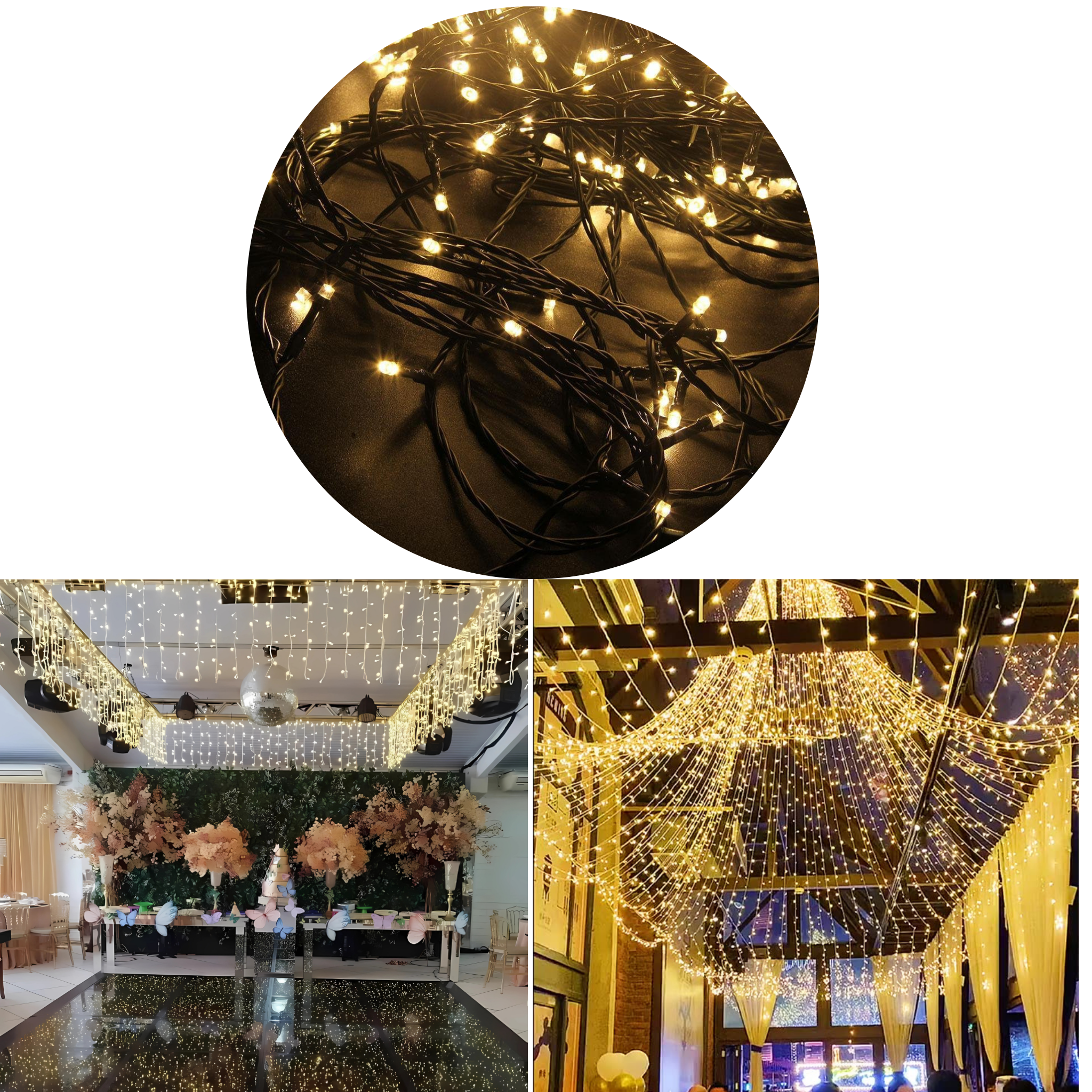 Cordão Natal Led Fixo100 Leds emenda Macho/femea Fio Verde 220v