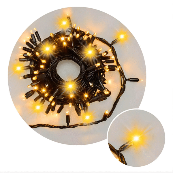 Cordão strobinho 100leds Natal 10m 80fixo 20pisca 220v - Imagem 6