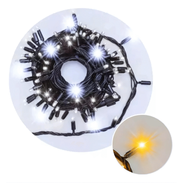 Pisca Cordão strobinho 100leds 10m 80fixo 20pisca 220v - Imagem 2